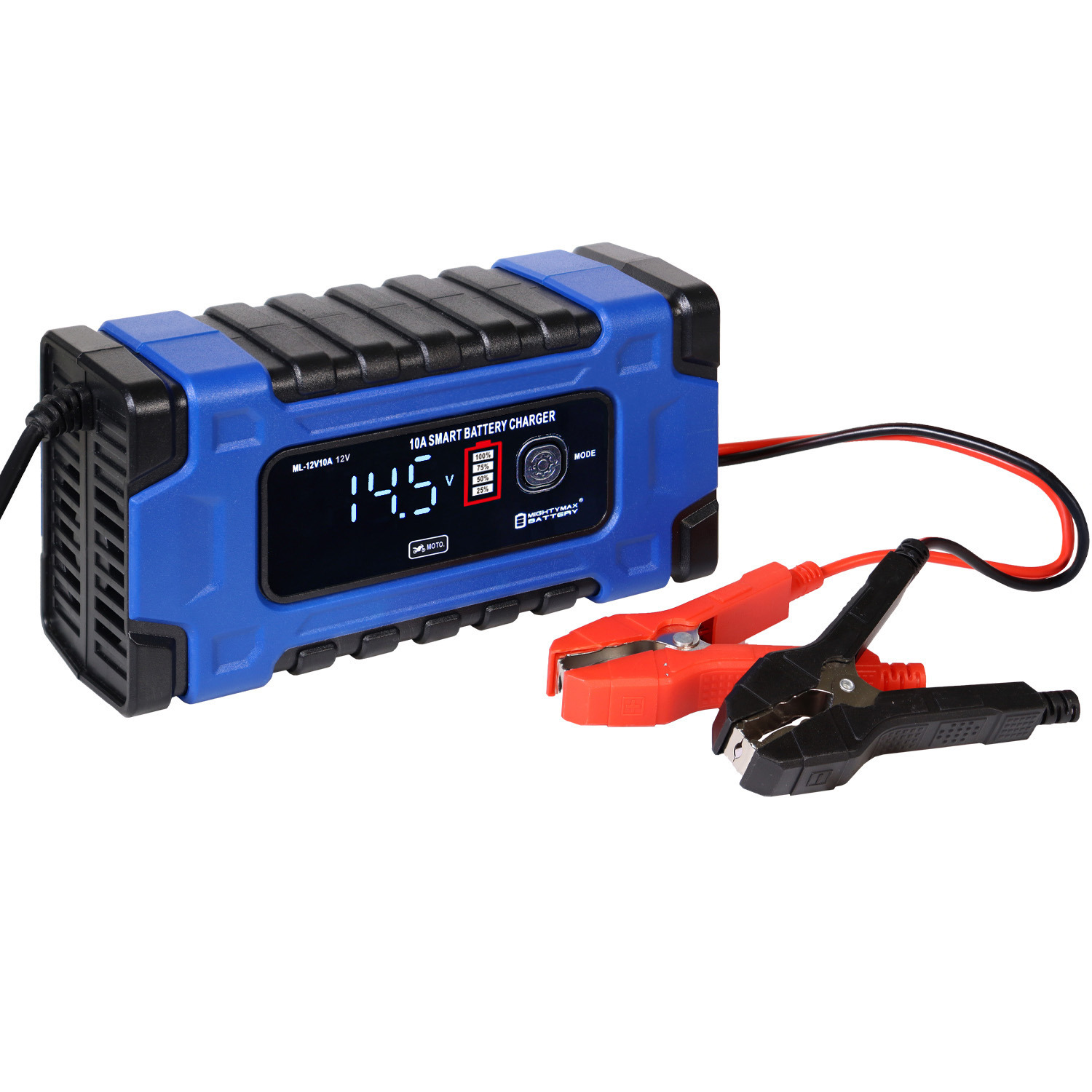 12V 10 Amp Smart Battery Charger and Maintainer with Repair Mode - Works with RV, Car, Boat, ATV, Trucks, Motorcycle, LiFePO4, AGM, SLA, Gel and Deep Cycle Batteries