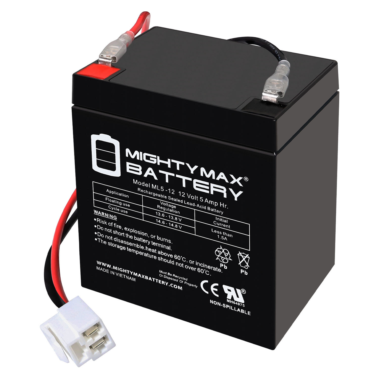 12V 5Ah F1 SLA Replacement Battery Compatible With Razor Trikke E2 Model #20159460
