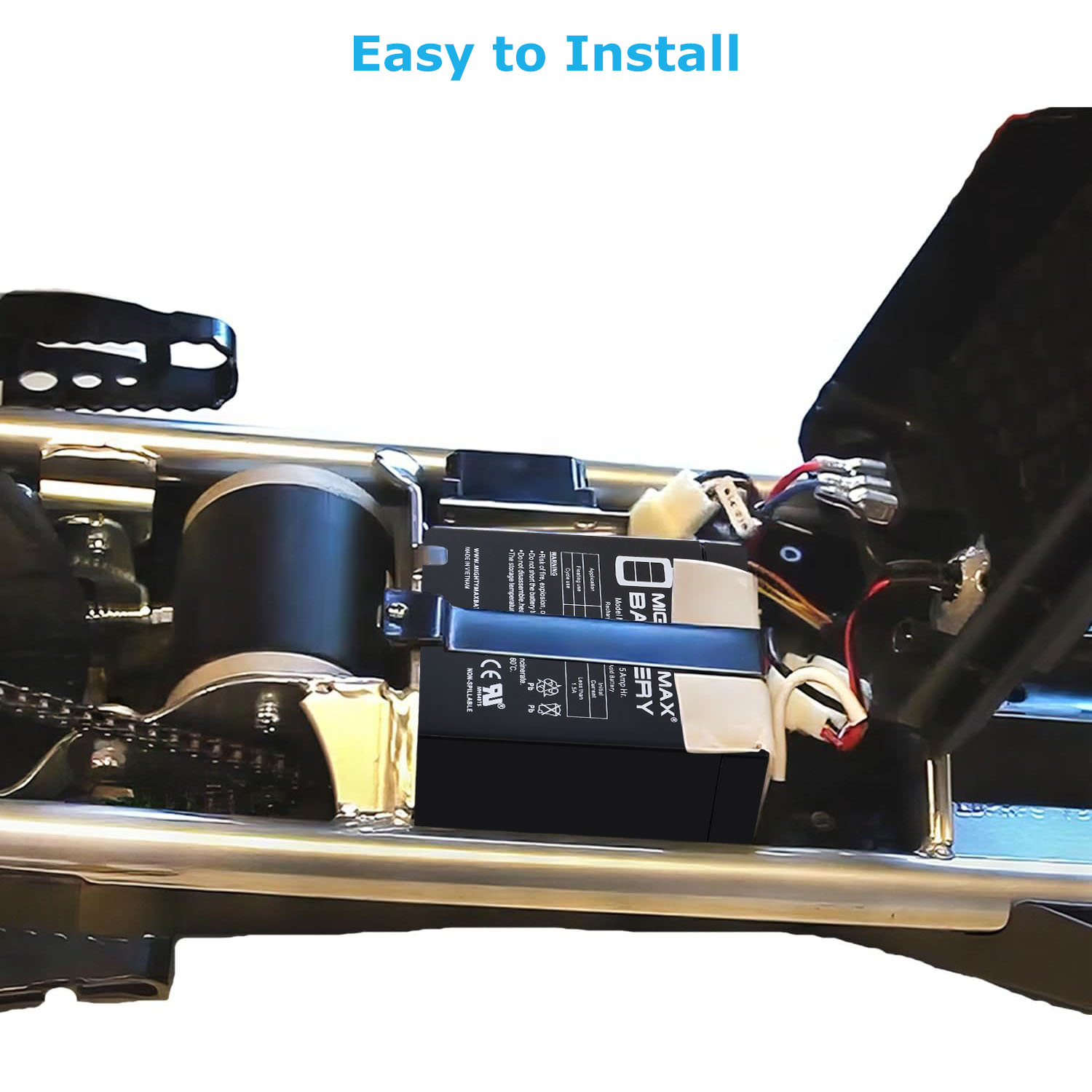 Extended Range Drop in Replacement for 12v Razor Scooter ride on toy 5ah battery and harness