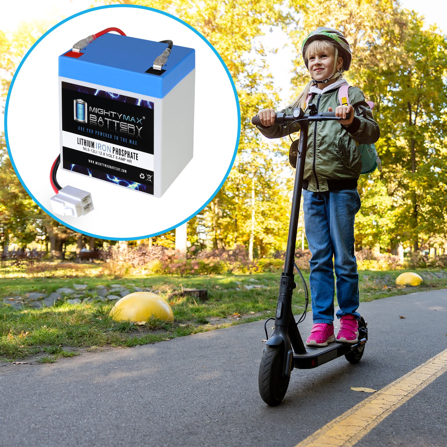 Extended Range Drop in Replacement for 12v Razor Scooter ride on toy 5ah lithium battery and harness