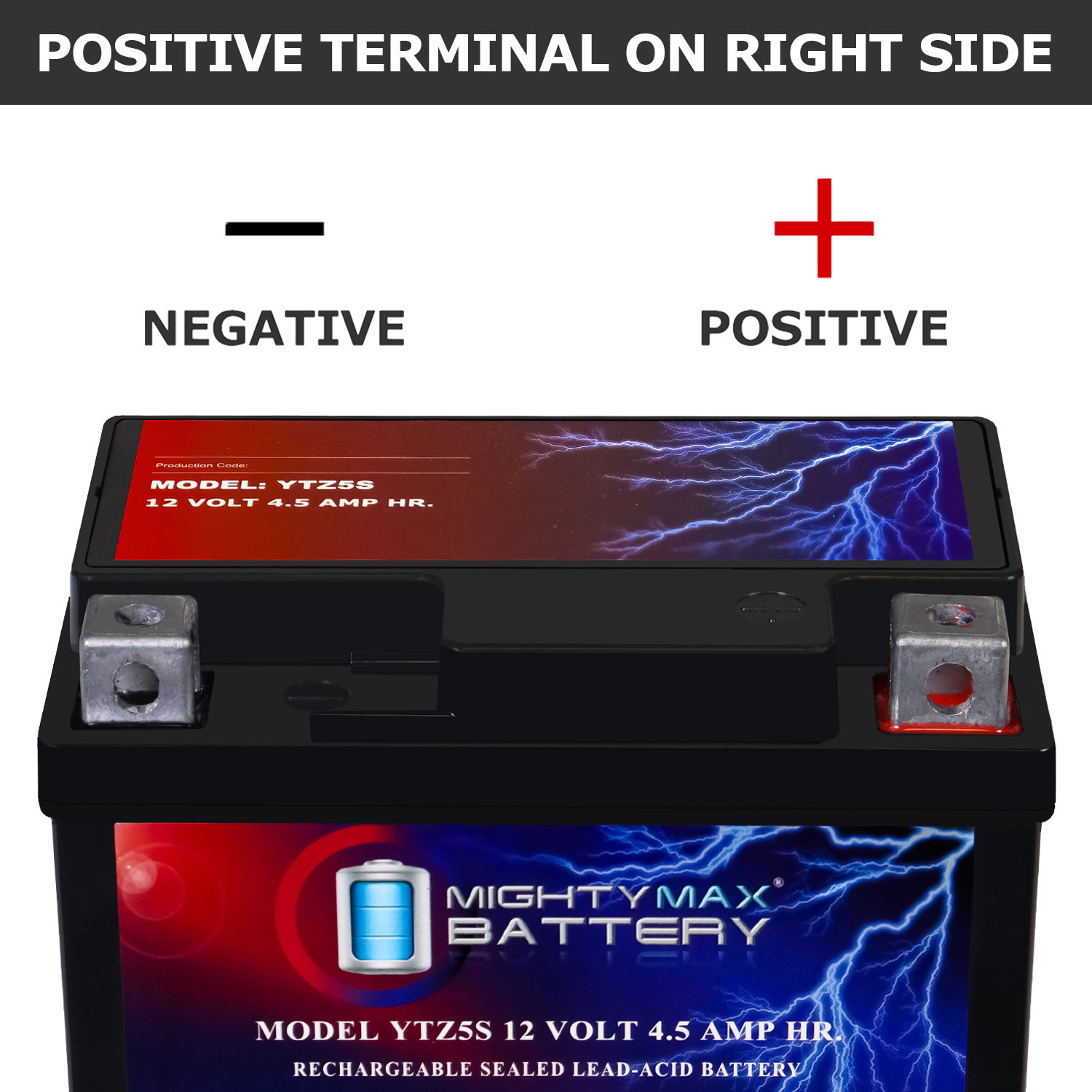 YTZ5S - 12 Volt 4.5 AH, 65 CCA, Rechargeable Maintenance Free SLA AGM Motorcycle Battery - Pack of 6