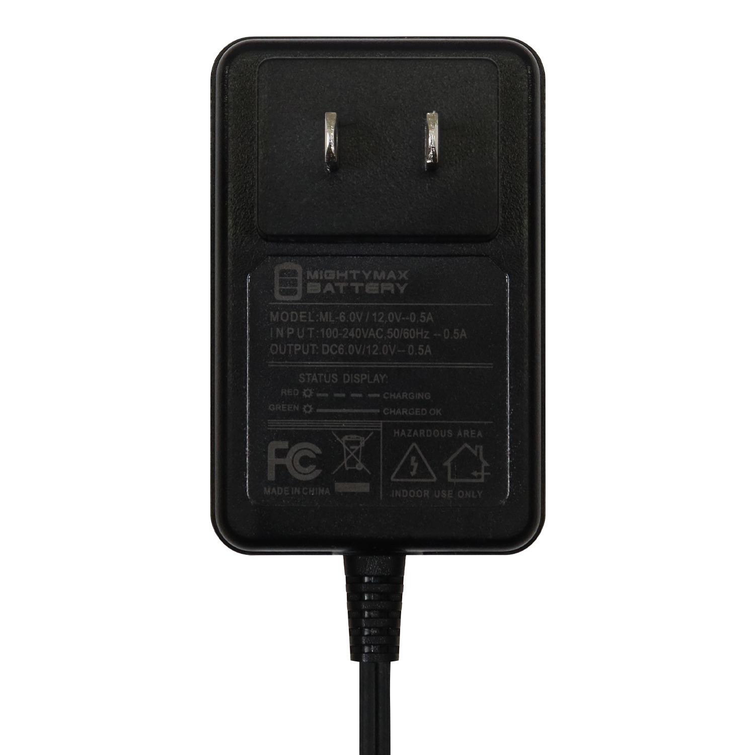 ML5-6S -6 Volt 5 AH, Spring S2 Terminal, Rechargeable SLA AGM Battery Includes 6V Charger