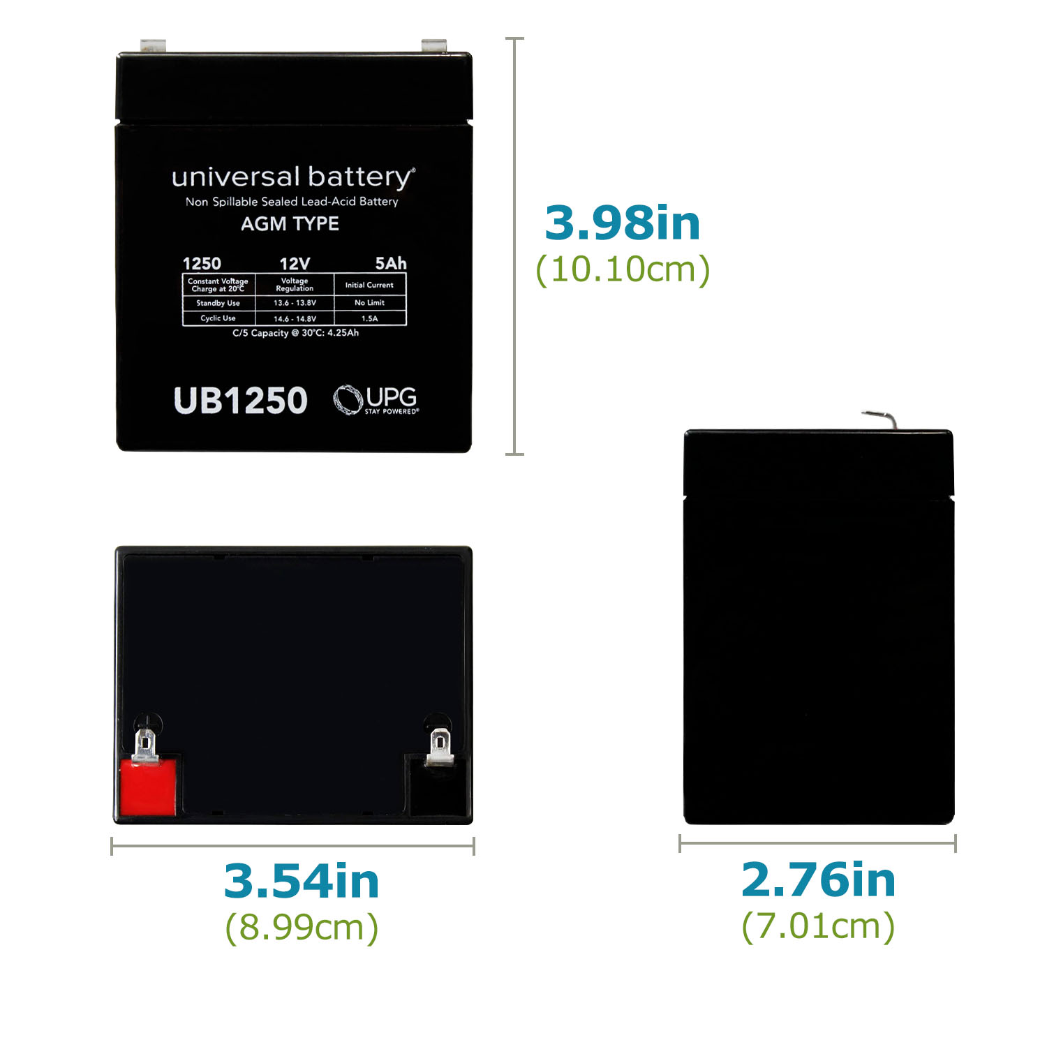 UB1250 12V 5AH SLA F1 Terminal Battery + 12V Solar Panel