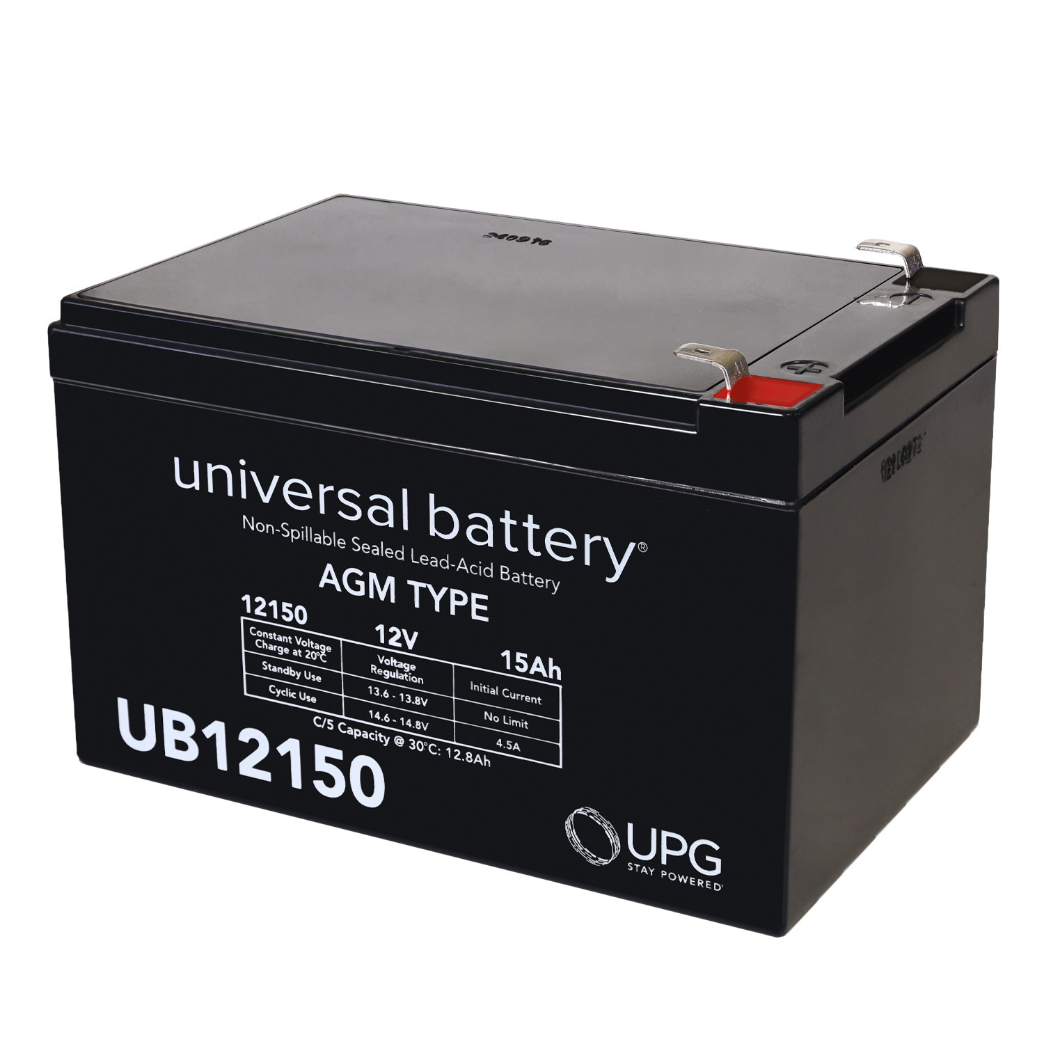 UB12150 12V 15AH Sealed Lead Acid Battery (SLA) F2 Terminal Battery + 12V Solar Panel Charger