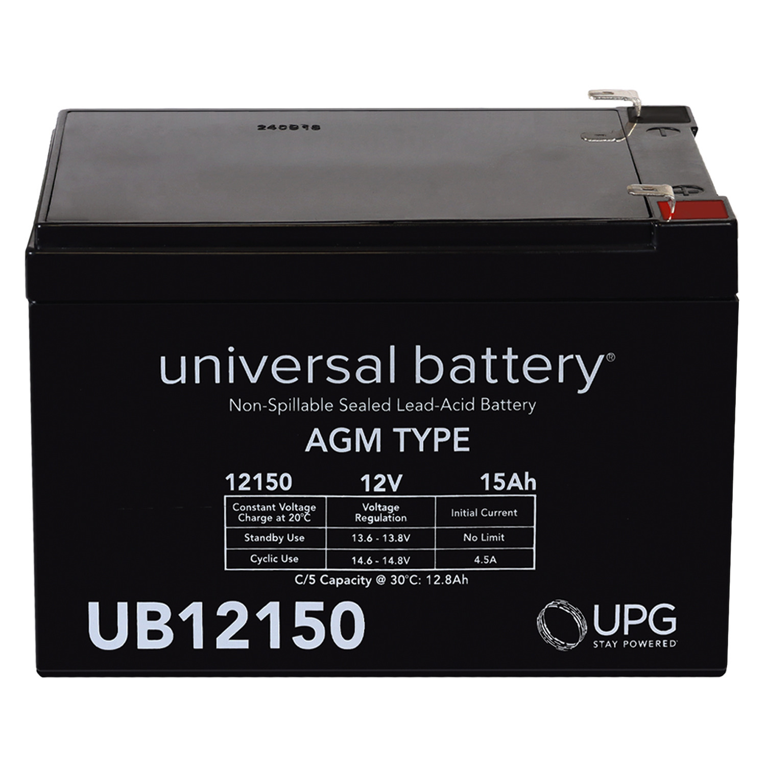UB12150 12V 15AH Sealed Lead Acid Battery (SLA) F2 Terminal Battery + 12V Solar Panel Charger
