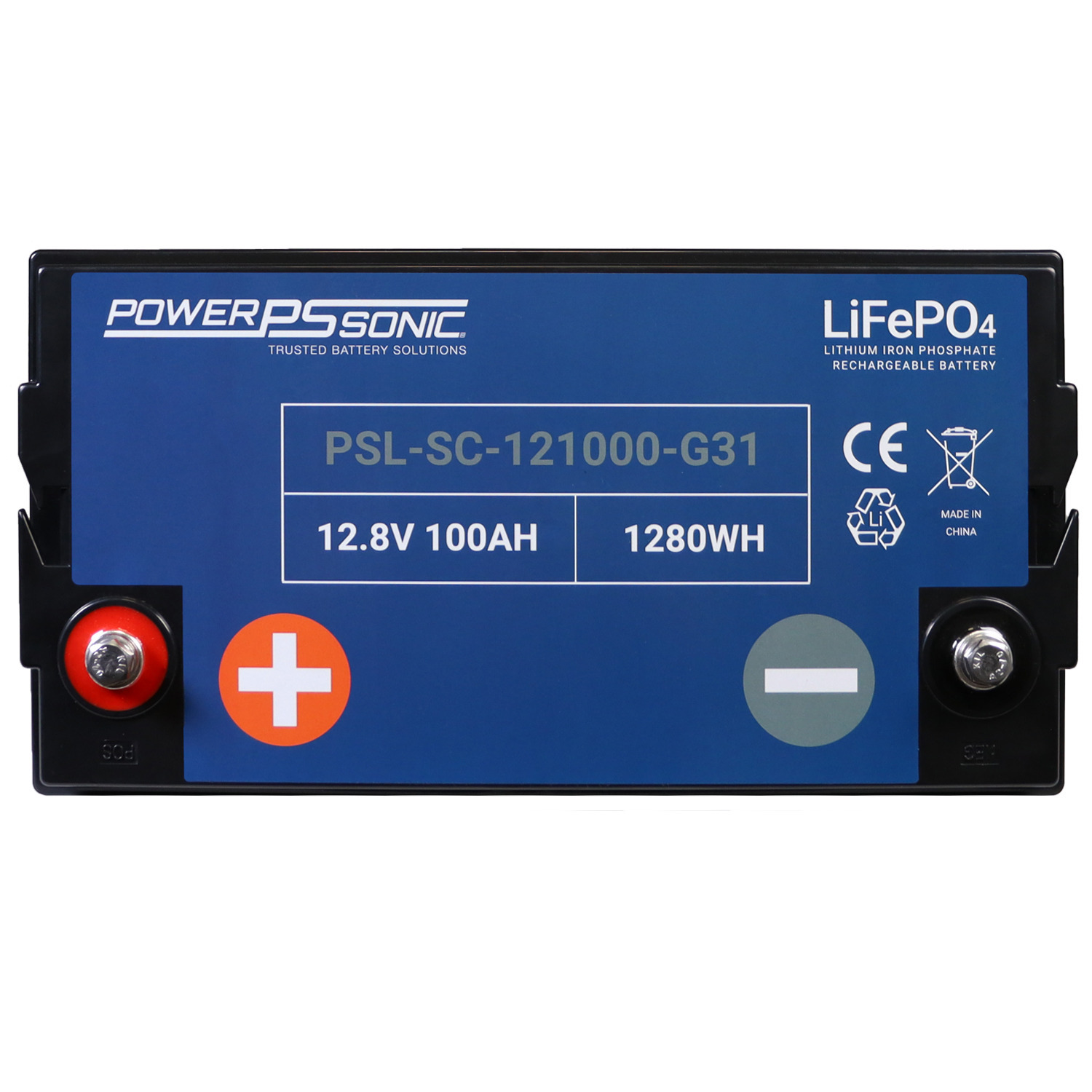 PSL-SC-121000-G31 12.8V 100AH (LiFePO4) Lithium Iron Phosphate Rechargeable and Maintenance Free Battery