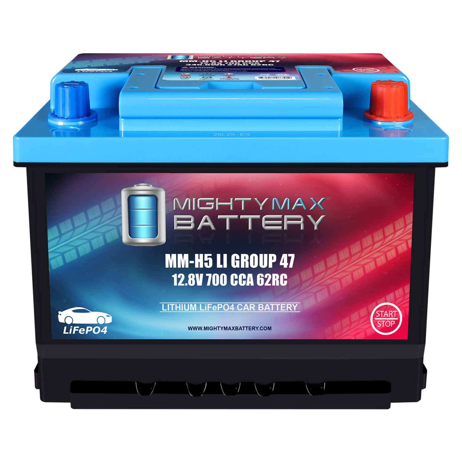 MM-H5LI Group Size 47 12.8V, 27Ah, 62RC, Lithium, 700 CCA, Replacement Battery Compatible with Citroen C2 (Non-US/Canada) 03-11