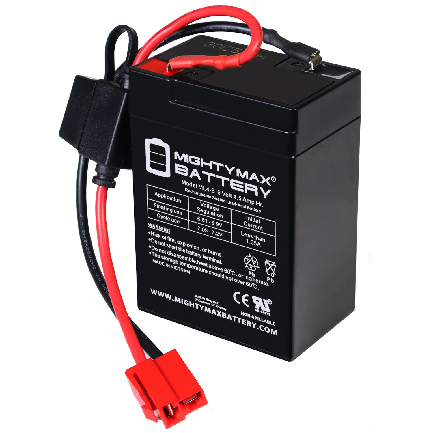 6V 4.5AH F1 SLA Replacement Battery Compatible With Kid Trax Minnie Mouse Vespa Scooter