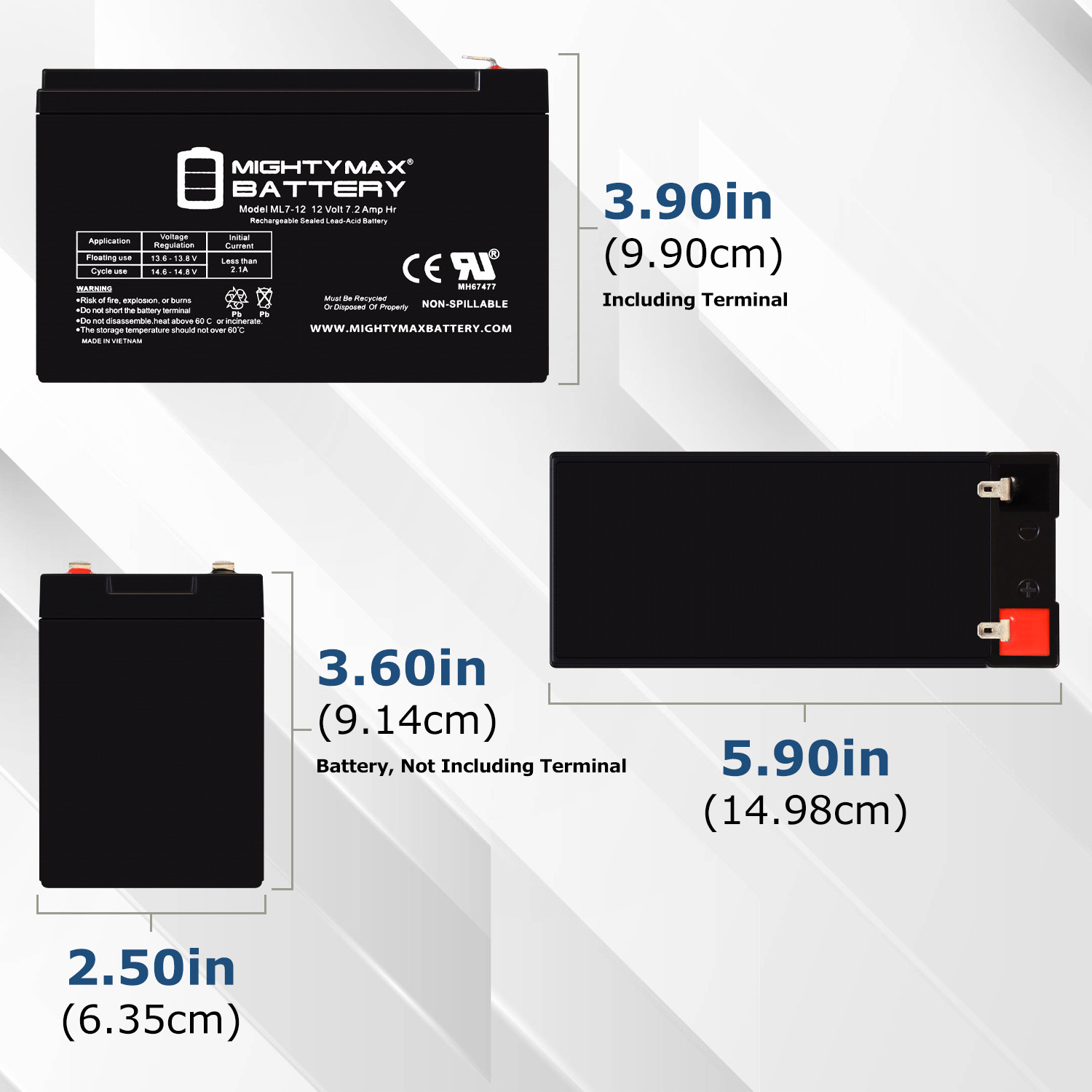 12V 7Ah SLA F1 Replacement Battery Compatible With 12V Ride On Truck Car