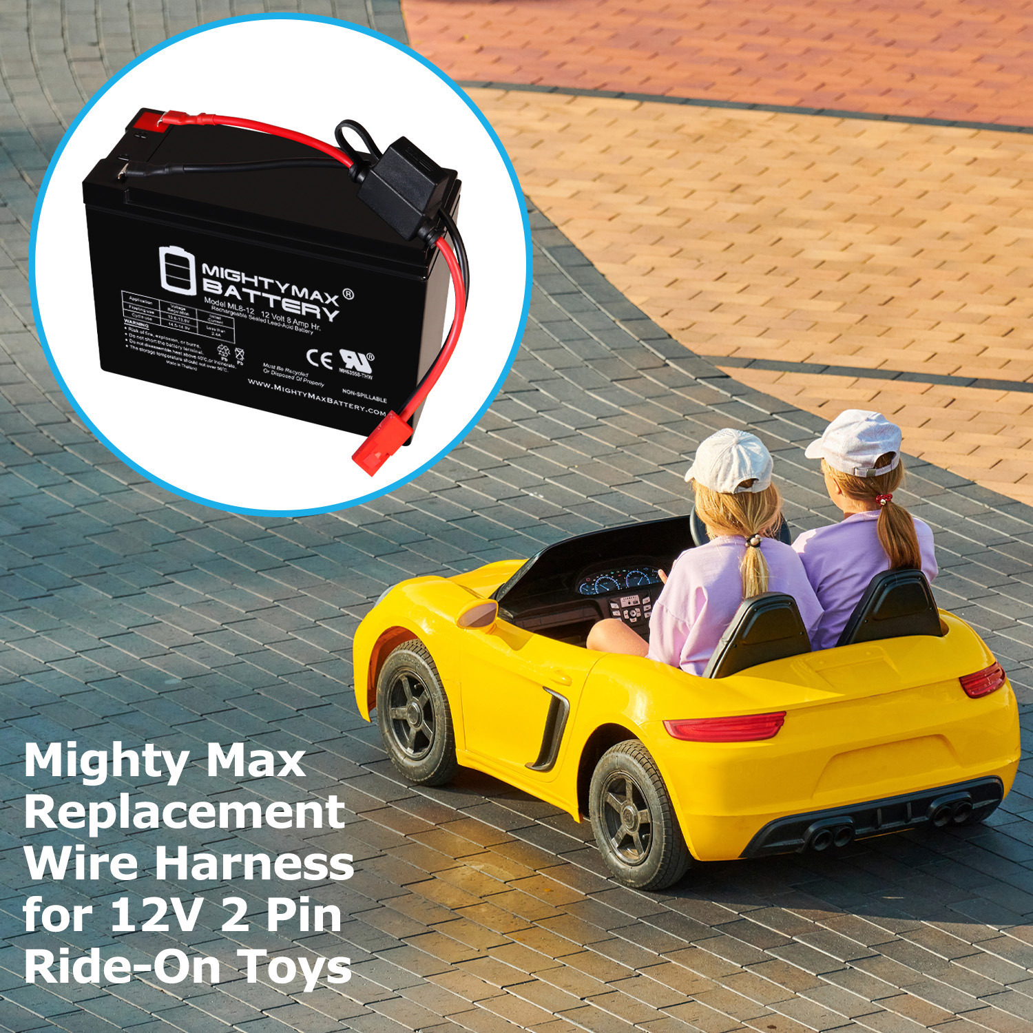 12V 8Ah F1 SLA Replacement Battery Compatible With Peg Perego John Deere Ground Force Extra-Large 12 volt Ride-On Tractor