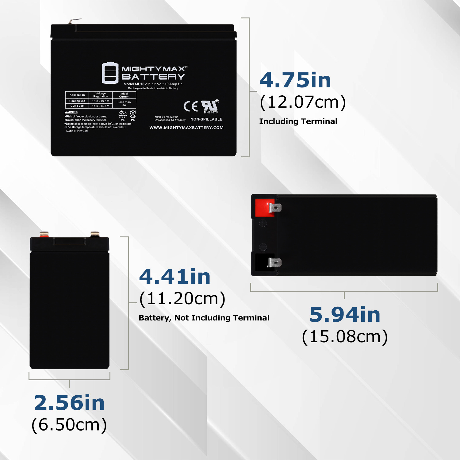 Drop in Replacement for 12v ride on Vehicle with 10ah battery kit and harness with 2 Pins connector
