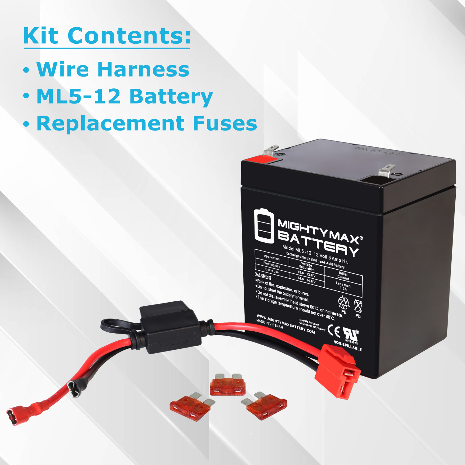 12V 5Ah SLA F1 Replacement Battery Compatible With Toy Car Play Mobile Scooter