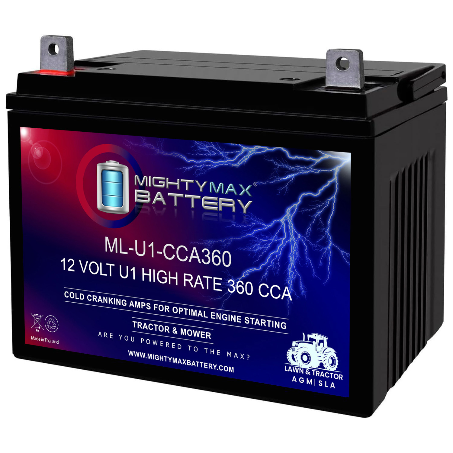 ML-U1-CCA360 12V, 360 CCA, Replacement Battery Compatible with Whiteman Mfg. Co. Twin Finishing Machines 81