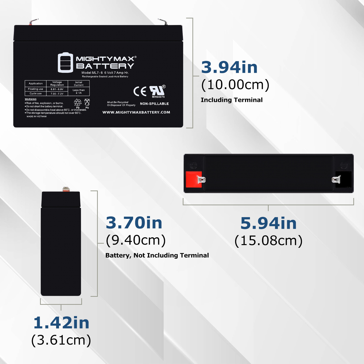 Drop in Replacement for 6v ride on Vehicle with 7ah battery kit and harness with 2 Pins connector