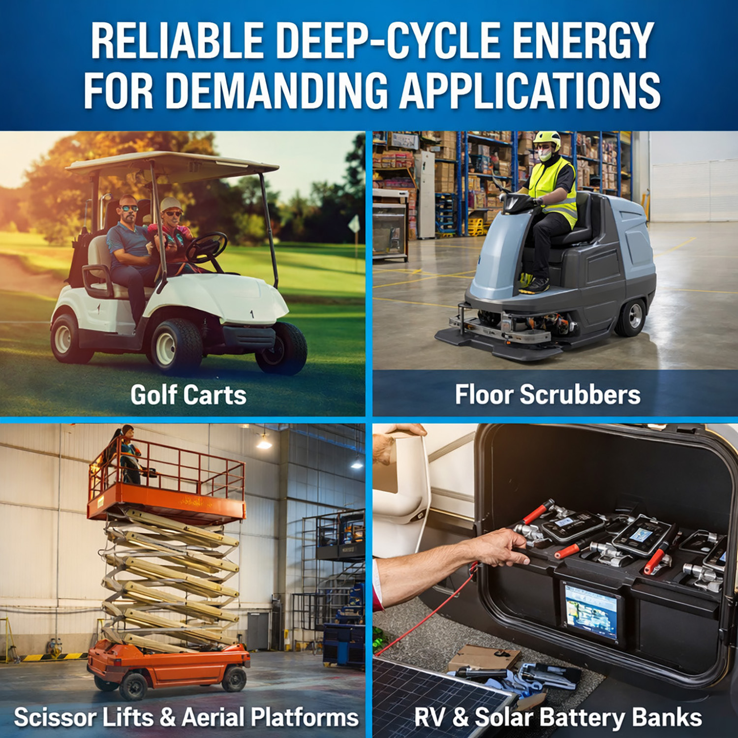 ML210-6GC2 - 6 Volt 210 AH, Dual Terminal, Rechargeable SLA AGM Battery For Golf Cart - Pack of 2