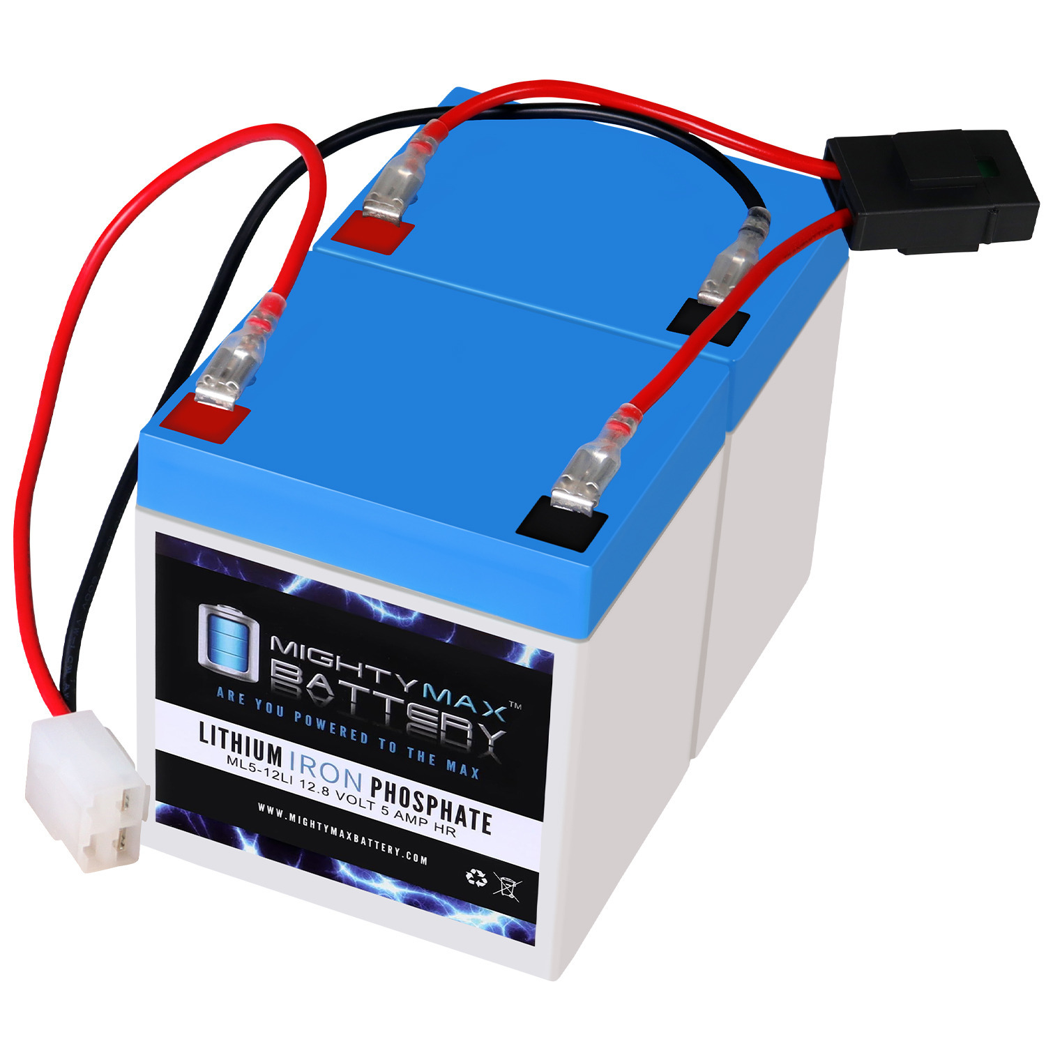 Drop in Replacement for 24v ride on Vehicle with 5ah Lithium battery kit and harness with Razor 4 Pins connector