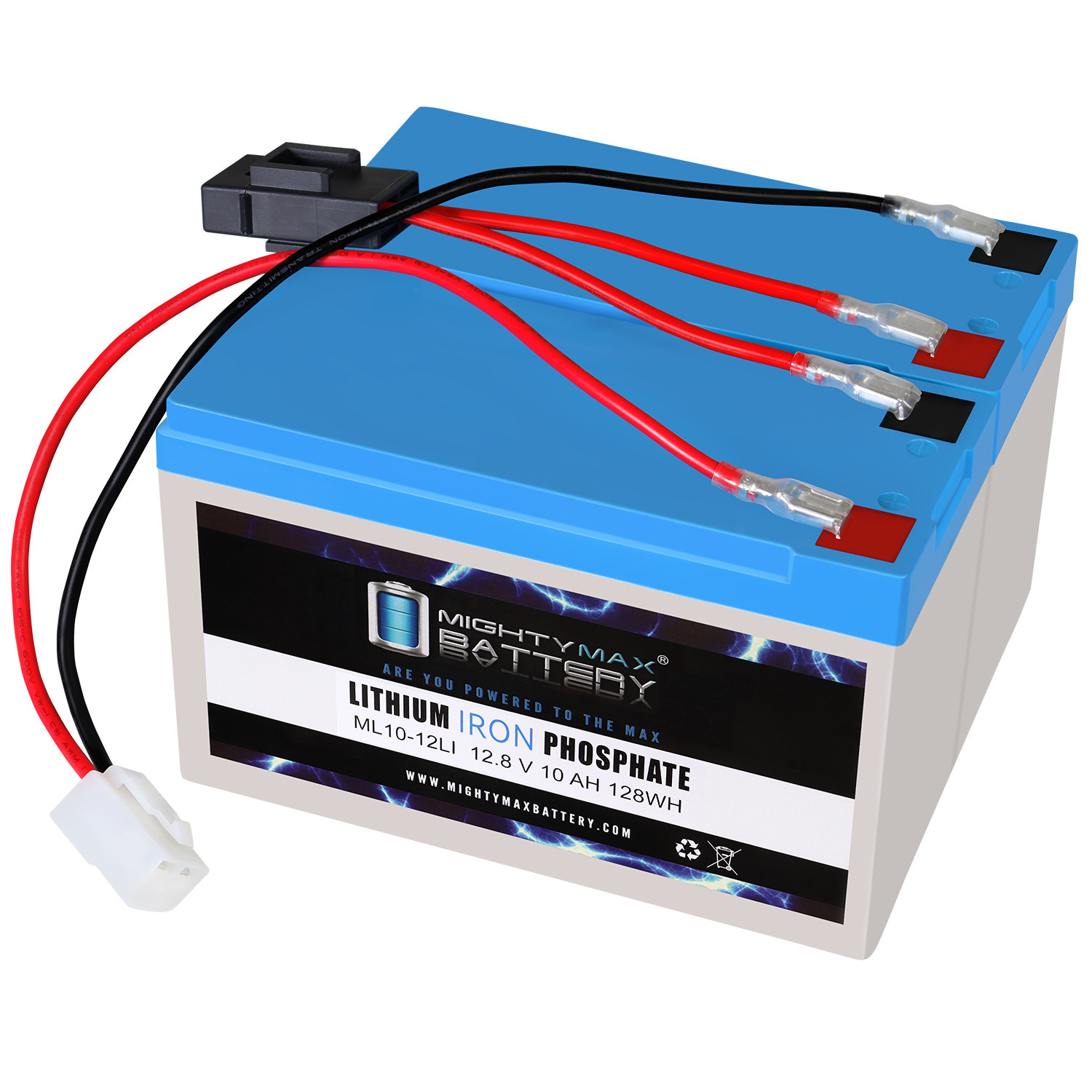 Drop in Replacement for 24v ride on Vehicle with 10ah Lithium battery kit and harness with Razor 4 Pins connector